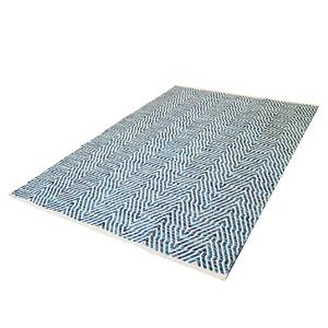 Wollen vloerkleed Aperitif 410 katoen - Blauw - 170 x 120 cm