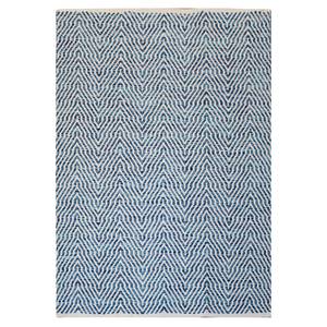 Wollen vloerkleed Aperitif 410 katoen - Blauw - 230 x 160 cm