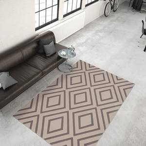 Laagpolig vloerkleed Lina 500 geweven stof - Taupe - 150 x 80 cm