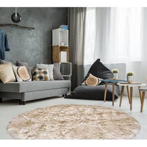 Tapis en peau Crown Circle Beige