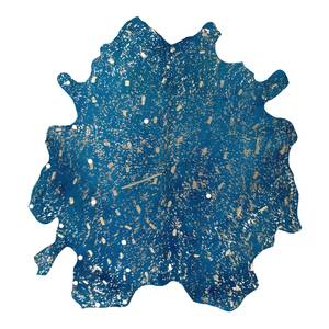 Fellteppich Glam 410 Echtleder - Blau - 165 x 135 cm