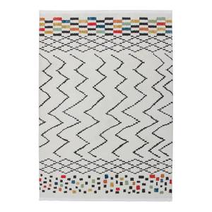 Tapis épais Agadir 410 Tissu - Blanc / Noir / Multicolore - 170 x 120 cm