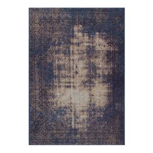 Laagpolig vloerkleed Little Bay geweven stof - Blauw - 170 x 115 cm