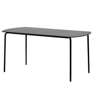 Table Piuma Pierre artificielle / Acier - Noir / Béton noir