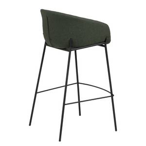 Chaise de bar Baxa I Feutre / Métal - Noir - Vert foncé