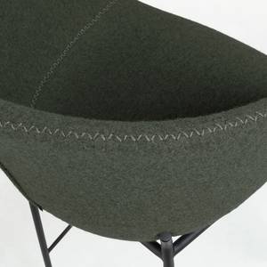 Chaise de bar Baxa I Feutre / Métal - Noir - Vert foncé