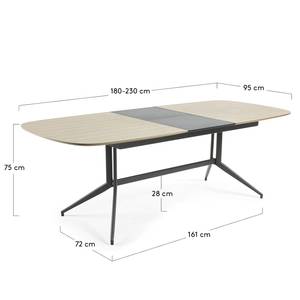 Eettafel Eiken staal - zwart/essenhout