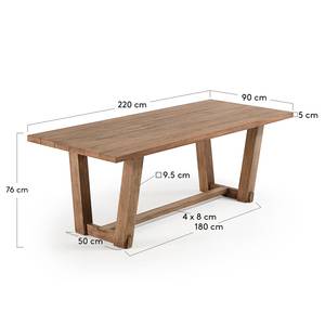 Table Durans Teck massif - Largeur : 220 cm