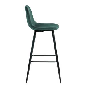 Chaise de bar Sendo (lot de 2) Velours/ Métal - Turquoise / Noir