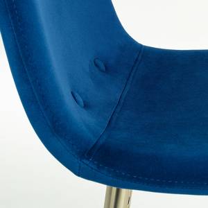 Chaise de bar Sendo (lot de 2) Velours/ Métal - Bleu / Doré