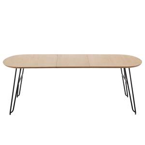 Eettafel Tauro verlengbaar - metaal - zwart/eikenhout - Breedte: 140 cm