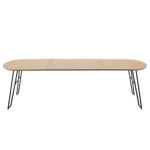 Eettafel Tauro verlengbaar - metaal - zwart/eikenhout - Breedte: 140 cm