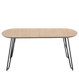 Eettafel Tauro verlengbaar - metaal - zwart/eikenhout - Breedte: 170 cm