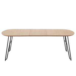 Eettafel Tauro verlengbaar - metaal - zwart/eikenhout - Breedte: 170 cm