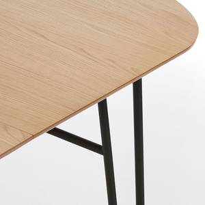 Eettafel Tauro verlengbaar - metaal - zwart/eikenhout - Breedte: 170 cm