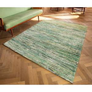 Laagpolig vloerkleed Sari Infinite Katoen - groen/geel - 200 x 280 cm
