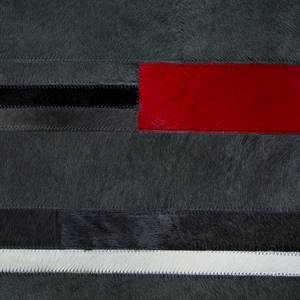 Tapis en peau ST Line Cuir véritable - Gris foncé / Rouge - 200 x 290 cm