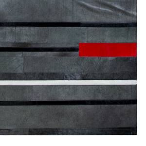 Tapis en peau ST Line Cuir véritable - Gris foncé / Rouge - 160 x 230 cm