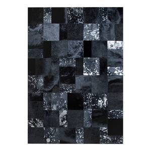 Tapis en peau Mix Cuir véritable - Anthracite - 150 x 210 cm
