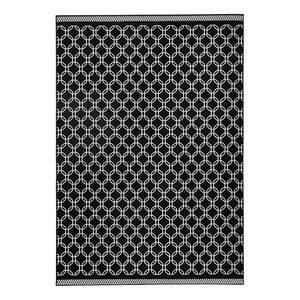 Teppich Chain Webstoff - Schwarz / Weiß - 70 x 140 cm