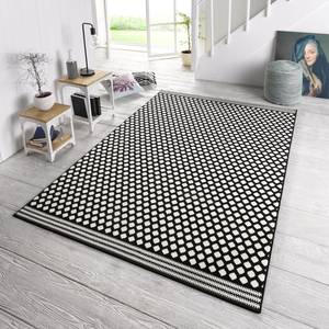 Tapis Spot Tissu - Noir / Blanc - 70 x 140 cm