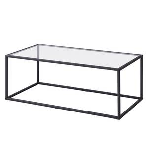 Salontafel Nolla II transparant glas/zwart