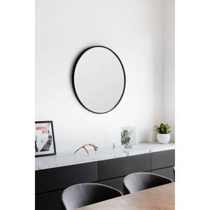 Wandspiegel Hub I EVA/staal/rubber - Zwart - Diameter: 94 cm