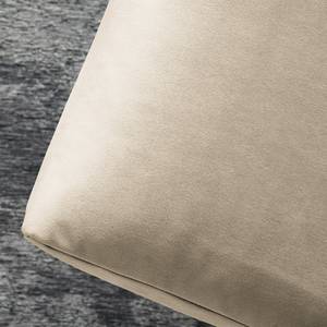 Gestoffeerde hocker GARBO met kruisvoet geweven stof - Velours Shyla: Beige - Zwart