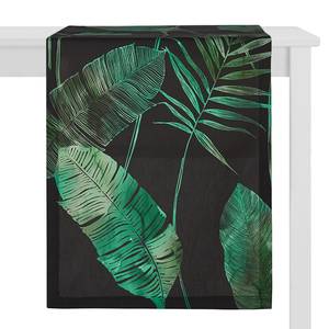 Chemin de table Evergreen Coton - Noir / Vert