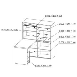 Bureau Mini-Office Jale Gris brillant