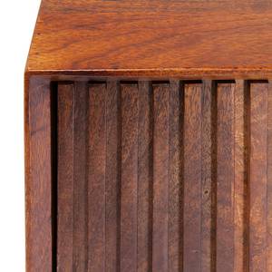 Sideboard Grooves Mango massiv / Stahl - Mango / Schwarz