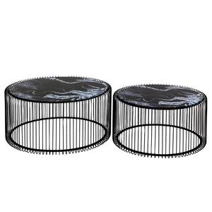 Tables basses Wire (lot de 2) Verre / Acier - Noir