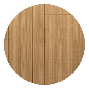 Table basse Ply Placage en bois véritable / Métal - Noyer / Noir - Chêne clair - Diamètre : 70 cm