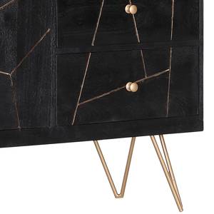 Buffet Towa Acacia massif / Métal - Noir / Or