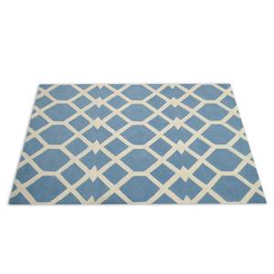 Tapis Limoges II Laine - Bleu clair - 140 x 200 cm