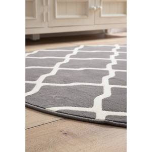 Tapis Mesh Tissu - Gris / Crème - Diamètre : 200 cm