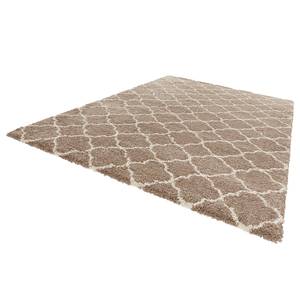 Tapis épais Luna Fibres synthétiques - Marron clair / Crème - 120 x 170 cm