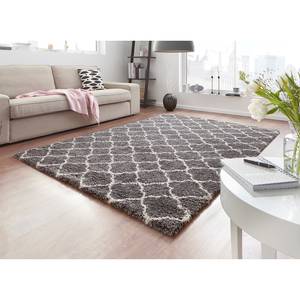 Tapis épais Luna Fibres synthétiques - Gris / Crème - 120 x 170 cm