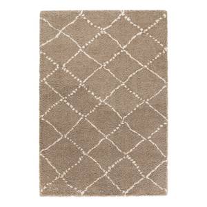 Tapis épais Hash Fibres synthétiques - Marron clair / Crème - 160 x 230 cm