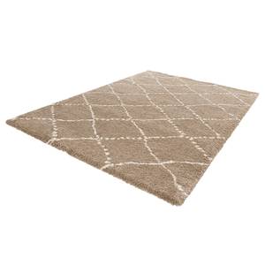 Tapis épais Hash Fibres synthétiques - Marron clair / Crème - 160 x 230 cm