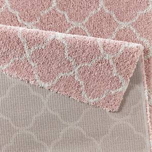 Tapis épais Luna Fibres synthétiques - Rose / Blanc - 80 x 150 cm