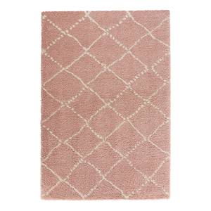 Tapis épais Hash Fibres synthétiques - Rose / Blanc - 80 x 150 cm