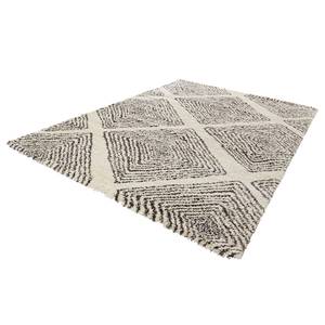 Hoogpolig vloerkleed Wire kunstvezels - Crèmekleurig/taupe - 200 x 290 cm