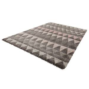 Tapis épais Triangle Fibres synthétiques - Gris / Crème - 160 x 230 cm