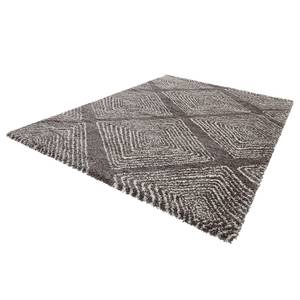 Hoogpolig vloerkleed Wire kunstvezels - Taupe/wit - 80 x 150 cm