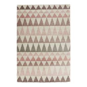 Tapis épais Triangle Fibres synthétiques - Crème / Rouge - 80 x 150 cm