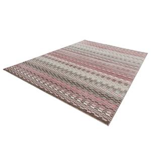 Laagpolig vloerkleed Shiver kunstvezels - Grijs/pink - 80 x 150 cm