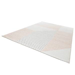 Laagpolig vloerkleed Glaze kunstvezels - Wit/zalmkleurig - 160 x 230 cm