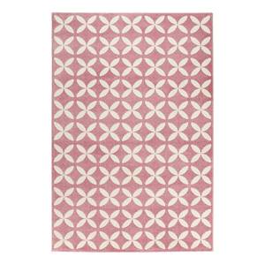 Laagpolig vloerkleed Cross kunstvezels - Oud roze - 120 x 170 cm