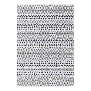 Tapis Scandinavian Fibres synthétiques - Blanc / Noir - 80 x 150 cm